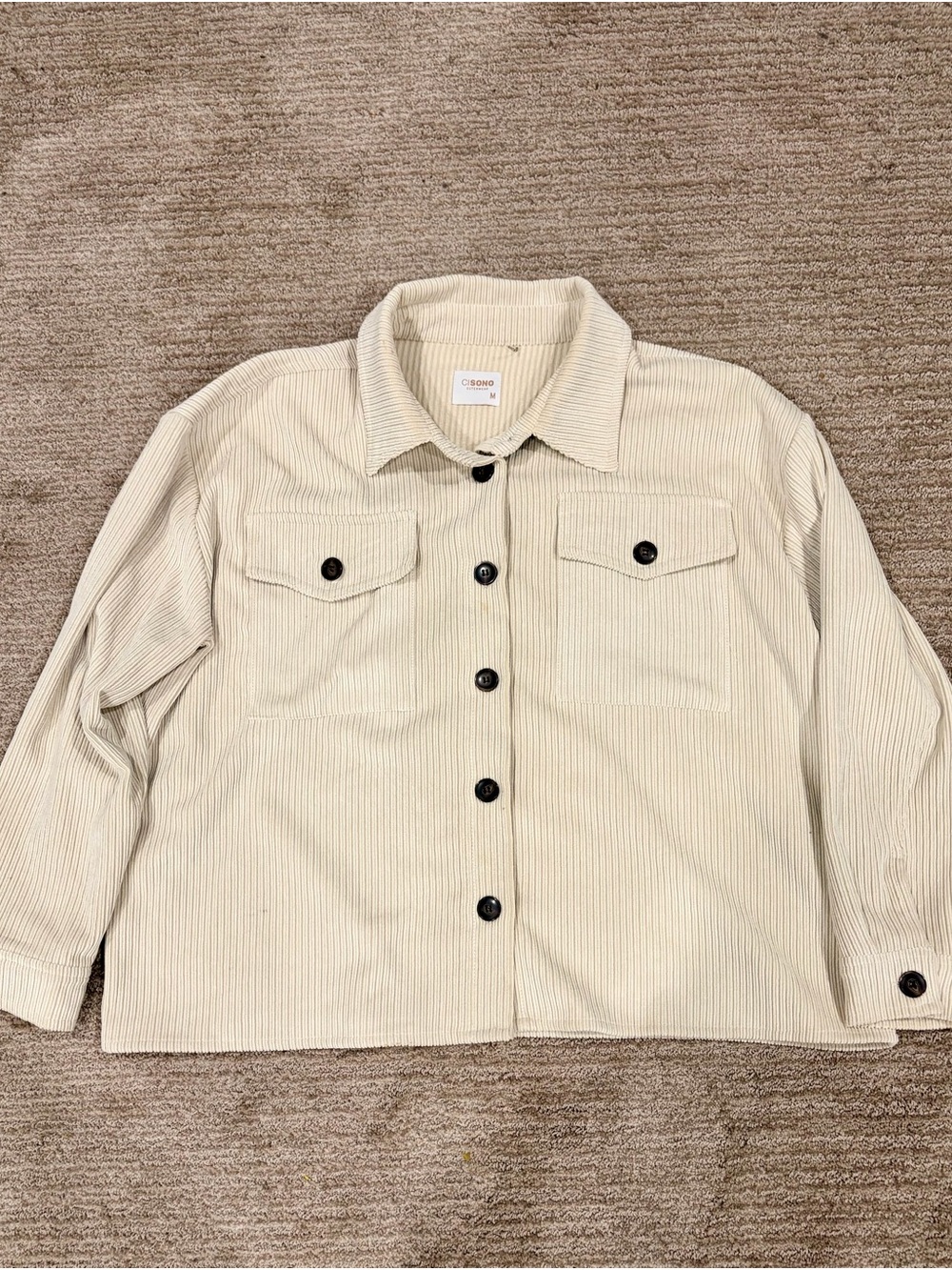 Corduroy Shacket Jacket - Cream